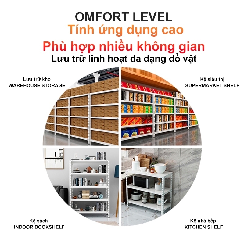 ALOVE Kệ Sắt V Lỗ 3 4 5 6 Tầng Gỗ MDF Dày Bền Bỉ Kệ Lắp Ráp Cao Cấp Đa Năng Nhiều Kích Thước | BigBuy360 - bigbuy360.vn