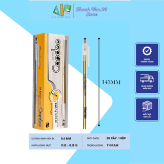 Combo 20 Bút bi Thiên Long TL-093 ngòi 0.6mm - Bút bi, bút nến nét viết êm, thanh mảnh, mực ra đều