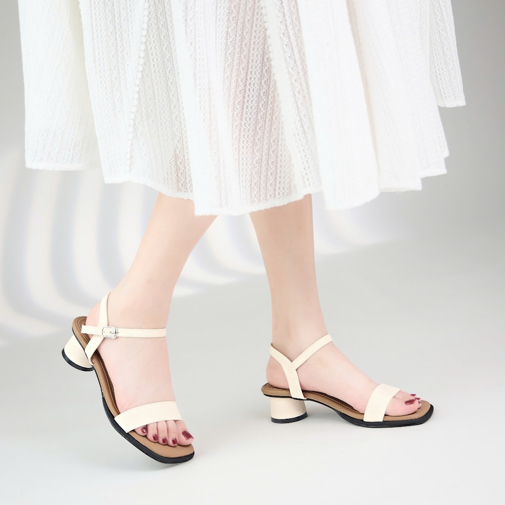 Giày Cao Gót MWC G125 - Sandal Cao Gót Quai Ngang Gót Tròn Thời Trang Thanh Lịch