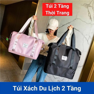 Túi xách du lịch cỡ lớn 2 tầng, túi đựng đồ đa năng nhiều ngăn, đựng mĩ phẩm chống thấm,có cài