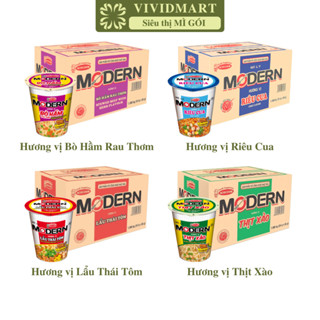 [THÙNG 24 LY] - ACECOOK - Mì ly Modern 4 vị: Lẩu Thái Tôm, Thịt Xào, Bò Hầm Rau Thơm, Riêu Cua (65g/ly)