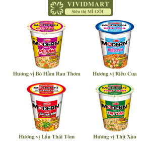 [LY LẺ] - ACECOOK - Mì ly Modern 4 vị: Modern Lẩu Thái Tôm, Modern Thịt Xào, Modern Bò Hầm Rau Thơm, Modern Riêu Cua