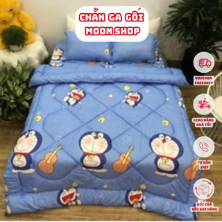 [Giá xưởng] Chăn mền phao trần bông dày mẫu Doraemon Đàn, bông hơi siêu nhẹ loại 1, chăn bông, siêu ấm mùa đông