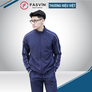 Bộ Quần Áo Gió Thể Thao Nam Fasvin BC24651.1.HN Vải Gió Chun 02 Lớp Lót Vải Thun Mềm Mại Ấm  Áp