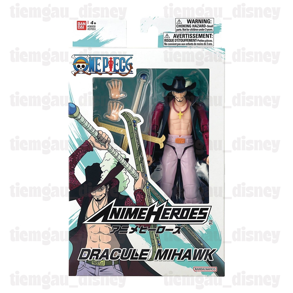 Mô hình Mắt Diều Hâu Mihawk trong phim One Piece - ONE PIECE ANIME HEROES DRACULE MIHAWK - Chính hãn