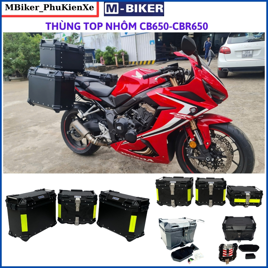 Thùng xe cbr650, thùng nhôm xe cbr650, thùng nhôm Mbiker, chính hãng mbiker