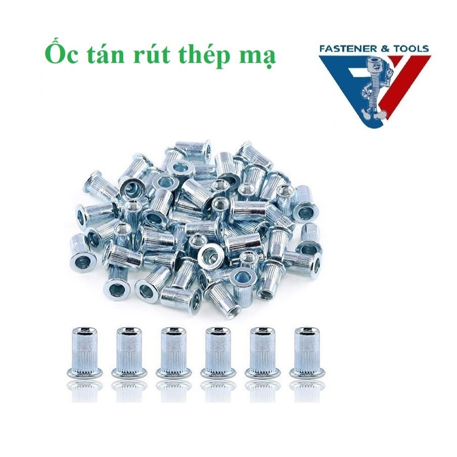 50 cái ốc tán rút M12 thép mạ