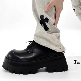  Giày chunky derby đế cao 7cm thời trang INICHI IG1318 đế cao có may đế 