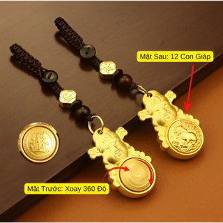 Dây Móc Khoá Ô Tô Hình Hũ Vàng Tài Lộc Và Quan Thần Tài Cho 12 Con Giáp - Tỳ Hưu Chiêu Tài, Phất Lộc, Thịnh Vượng[PNCar]