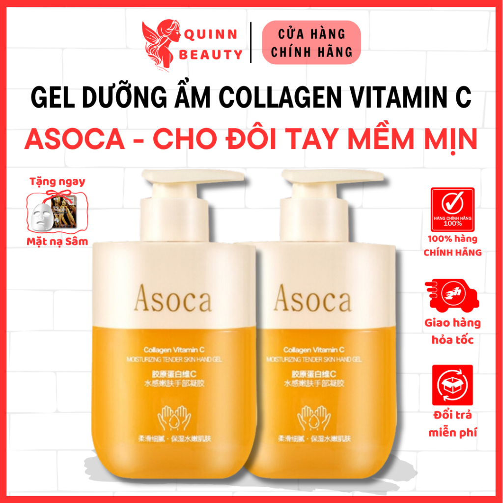 Gel dưỡng ẩm da tay Vitamin C ASOCA - Giúp tay mềm mại như da em bé, cải thiện tay bị khô ráp, bong chóc - QUINN BEAUTY
