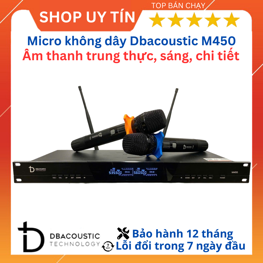 (FREE SHIP- LH Shop). MICRO DBACOUSTIC M450 - Karaoke Gia Đình & Sân Khấu, Âm Thanh Trung Thực Sáng 