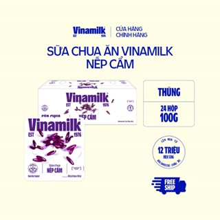 [CHỈ GIAO HCM+HN] Thùng 24 hộp Vinamilk Sữa chua ăn Nếp cẩm 100g