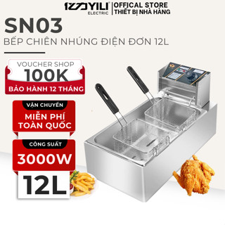 Bếp Chiên Nhúng Điện SUNNY 12L Đơn, Bếp Chiên Ngập Dầu, Bếp Chiên Điện Bảo Hành 12 Tháng