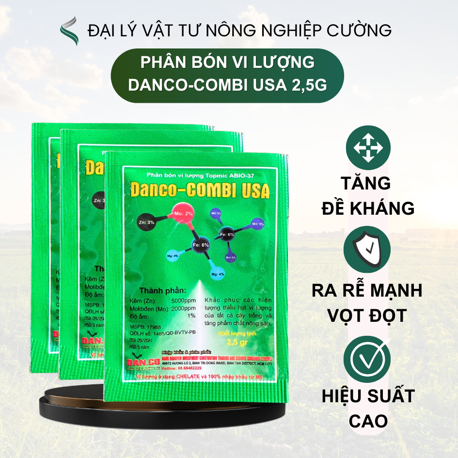 Combo 10 Gói Phân Bón Vi Lượng Danco-Combi USA Nhập Khẩu 1 Gói 20 Lít Nước Siêu Dưỡng Cây