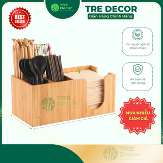 Kệ Gỗ Tre Đựng Đũa Thìa Ống Hút Kệ Đựng Đa Năng Để Bàn Tiện Lợi Sang Trọng Cho Quán Ăn Nhà Hàng