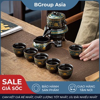 Bộ Ấm Chén Pha Trà Cối Xay (bao gồm 1 ấm trà, 6 chén trà và 1 bộ cối xay) kèm hộp quà tặng.