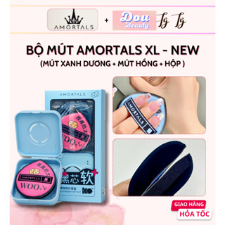 (New) Mút Trang Điểm AMORTALS Xanh Dương Đánh Kem Nền Cushion cao cấp Dùng Dạng Khô Và Ướt Siêu Mềm Mại DD04 Dou