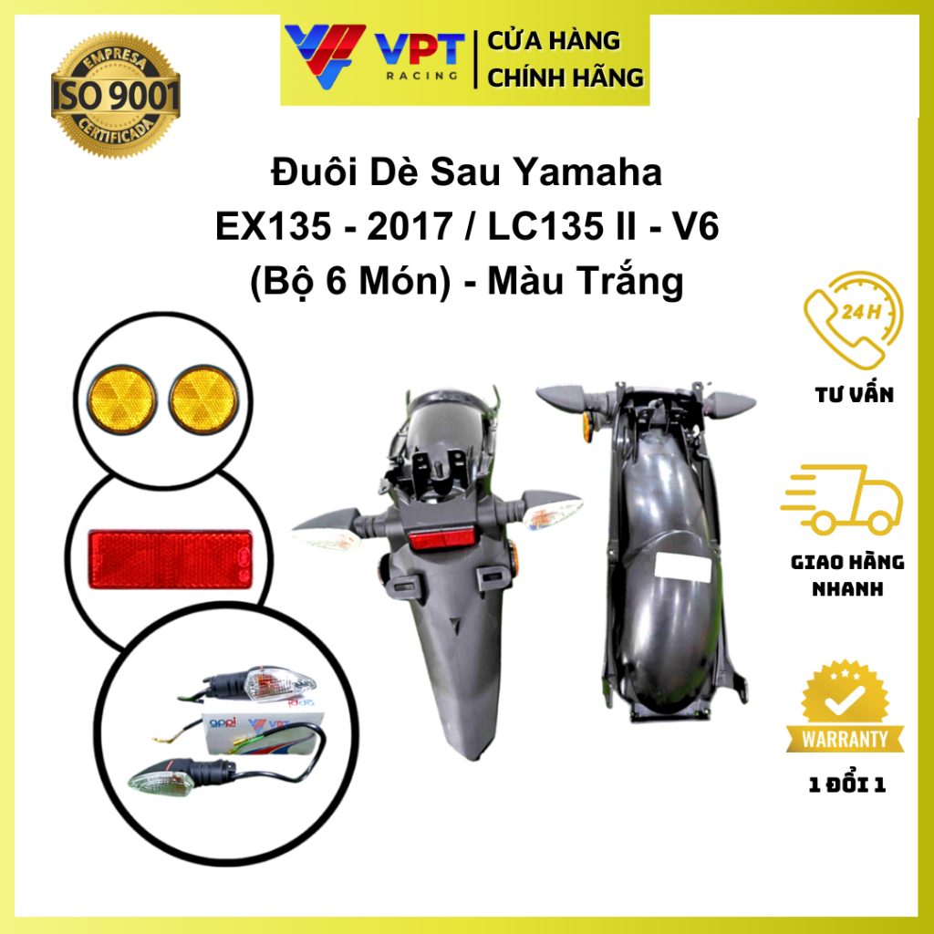 Dè sau Ex 135-2017 | Chắn bùn LC135 II V6 - 6 món chính hãng Yamaha 55D