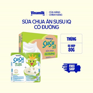 [CHỈ GIAO HCM+HN] Thùng 48 hộp Sữa chua ăn có đường Vinamilk Susu IQ - hộp 80g