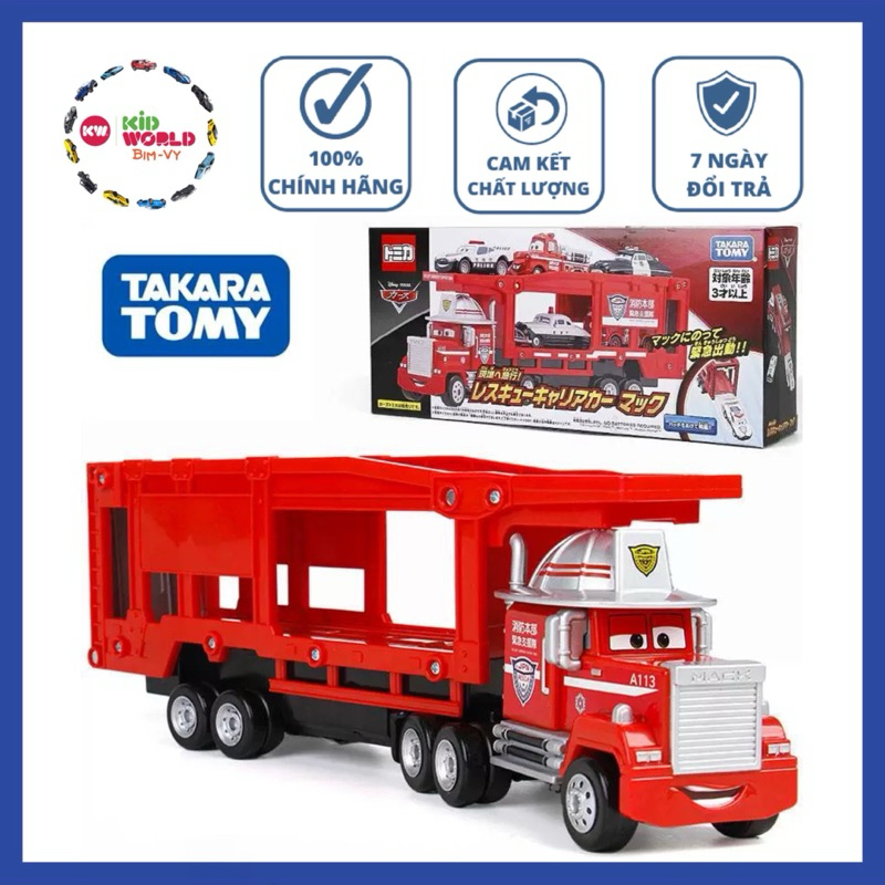 Bộ mô hình Tomica McQueen Cars Rescue Carrier Car Mack (Chỉ có Xe Tải).