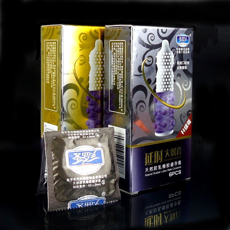 Bao cao su gai to SHENGLUOLAN,hạt lớn kích thích điểmG thiết kế đặc biệt kéo dài thời gian hộp 6 cái