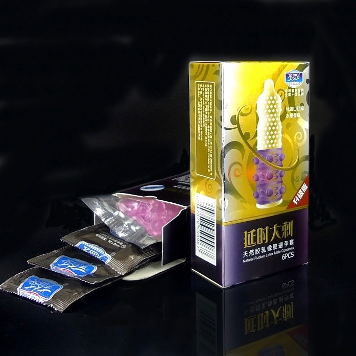 Bao cao su gai to SHENGLUOLAN,hạt lớn kích thích điểmG thiết kế đặc biệt kéo dài thời gian hộp 6 cái