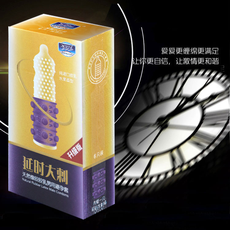 Bao cao su gai to SHENGLUOLAN,hạt lớn kích thích điểmG thiết kế đặc biệt kéo dài thời gian hộp 6 cái