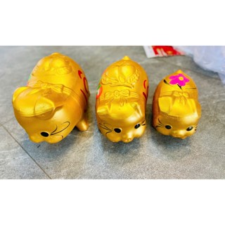 Heo đất Giá Rẻ tiết kiệm đẹp màu vàng không kim tuyến tài lộc, ống con lợn size nhỏ, vừa, to lớn