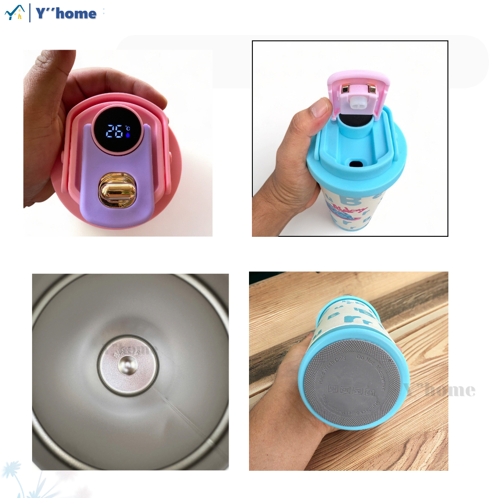 Ly giữ nhiệt hiển thị nhiệt độ, bằng Inox 316, dung tích 600ml, Ly nước in hình xinh xắn có quay xách, Giữ nhiệt 8 -12h | BigBuy360 - bigbuy360.vn