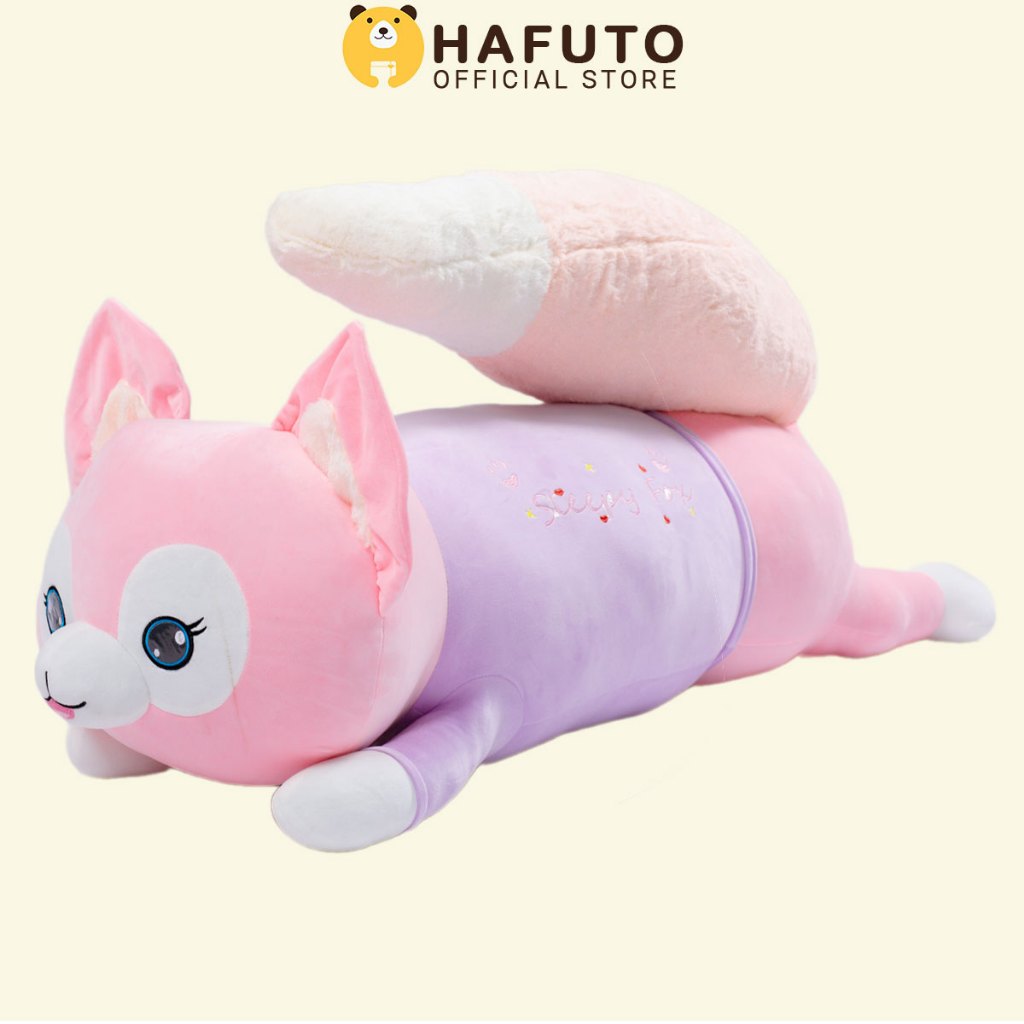 Gấu Bông Gối Ôm Hồ Ly Nằm Đuôi Dài Hafuto, Gấu Bông Cao Cấp Khổng Lồ, Gối Ôm Cho Mẹ Bầu
