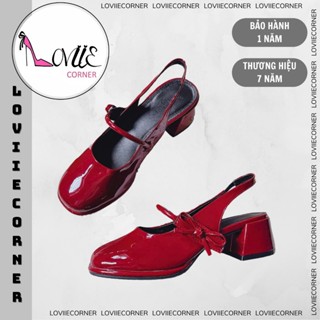 LOVIIECORNER - GIÀY CAO GÓT NỮ MARRY JANE MŨI TRÒN PHỐI QUAI NƠ CÓ HẬU CHUN CAO 5 PHÂN LOLITA - THANH LỊCH - G241238