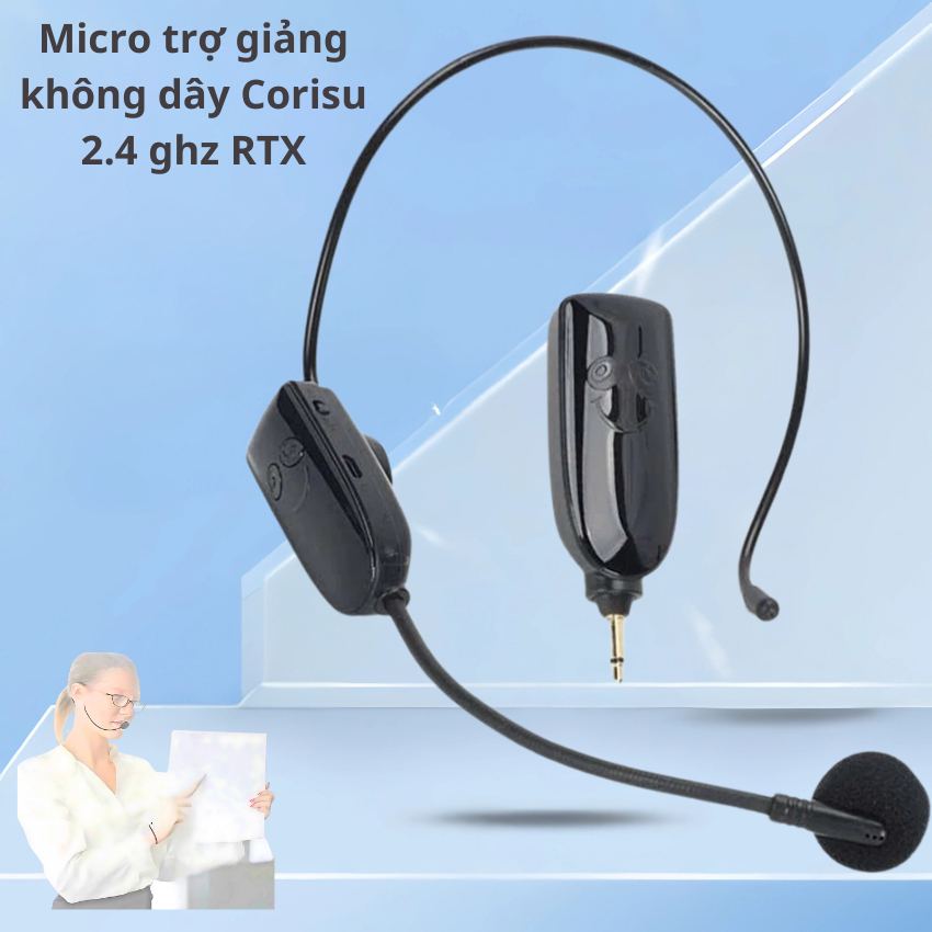Micro không dây trợ giảng Corisu TX 2.4ghz chống hú tuyệt đối nhỏ gọn, pin 8h Chất lượng cao | BigBuy360 - bigbuy360.vn