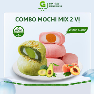   COMBO MOCHI MIX  Mochi Bơ Dừa Mochi Đào Tuyết Green Vn Bánh Mochi Không Đường Thơm Mềm Dẻo Ăn Kiêng Giảm Cân,Healthy 