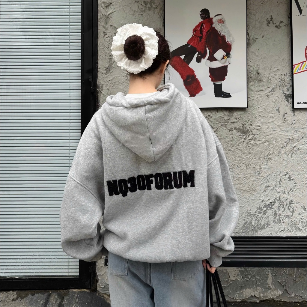 Áo Khoác Hoodie Zip Nỉ Cotton Thêu Xù NQ30 MISO  Form Boxy Nam Nữ Unisex | BigBuy360 - bigbuy360.vn