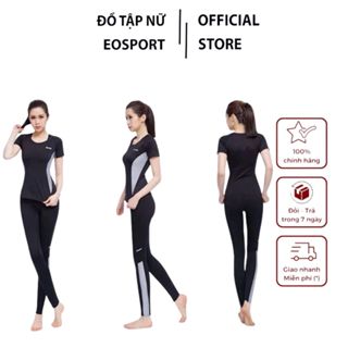  Đồ tập gym yoga aerobic nữ bộ tập áo cộc tay quần dài có túi chất đẹp  D39  