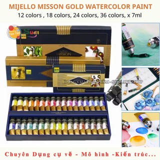 [ TÂM TÂM ] Màu Nước Mijello Mission Gold Hàn Quốc  Bộ 12 / 18 / 24 / 36 màu