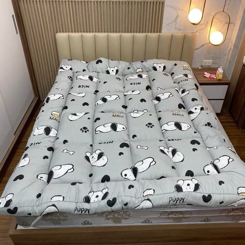 Nệm topper dày 5cm, tấm topper chất cotton poly 100% tiện nghi cao cấp gấp gọn gàng khi không sử dụng