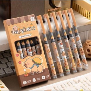 1Hộp = 6cây bút capybara ruột to nhiều mực(mực đen êm trơn)
