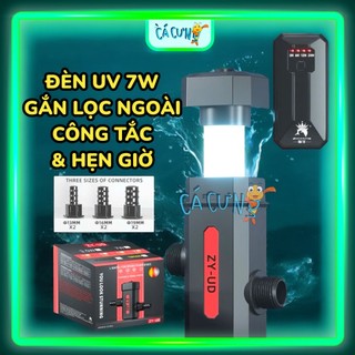 Đèn UV Diệt Rêu Tảo ZHIYANG (Phi12-16-19) - Thiết bị UV 7W gắn ngoài lọc cho hồ cá (Hàng Công Ty)