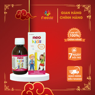Siro ăn ngon Neo Kids Growth - 19 Vitamin, khoáng chất giúp bé yêu đủ chất cao lớn mỗi ngày 150ml