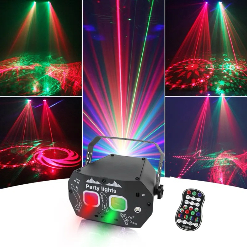 Đèn laser sân khấu mắt đôi 3D DISCO LIGHT hiệu ứng LAZER, LED RGB nháy chớp theo nhạc cho phòng hát,