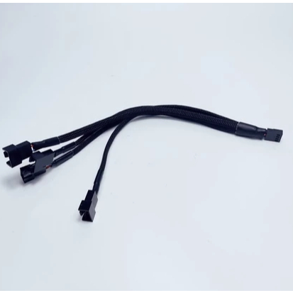dây chia fan cpu có bọc lưới, 1 cpu fan ra 3 cpu fan có điều tốc