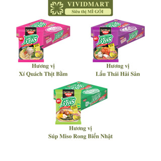 [THÙNG 30 GÓI] - NISSIN - Mì 365 có 3 vị: Xí Quách Thịt Bằm, Lẩu Thái Hải Sản, Súp Miso Rong Biển Nhật (64g-68g/gói)