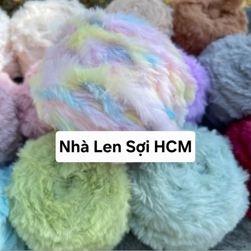 Len Lông Thỏ đan móc thú bông siêu mềm mịn