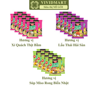 [SET 10 GÓI] - NISSIN - Mì 365 có 3 vị: Xí Quách Thịt Bằm, Lẩu Thái Hải Sản, Súp Miso Rong Biển Nhật (64g-68g/gói)