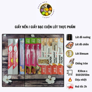 Giấy bạc / Giấy nến cuộn 10 mét - 20 mét x 30cm , dùng để nướng bbq ,nướng bánh