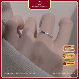  Nhẫn đôi bạc 925 nam nữ đa giác DUYSON SILVER nhẫn cặp bạc Ý S925 chỉnh được cỡ cá tính NDFS3 