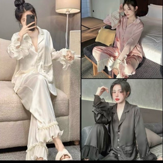 Bộ Ngủ Pijama Nữ Tiểu Thư Sang Chảnh Mặc Ở Nhà Điệu Đà Hàng Quảng Châu Cao Cấp