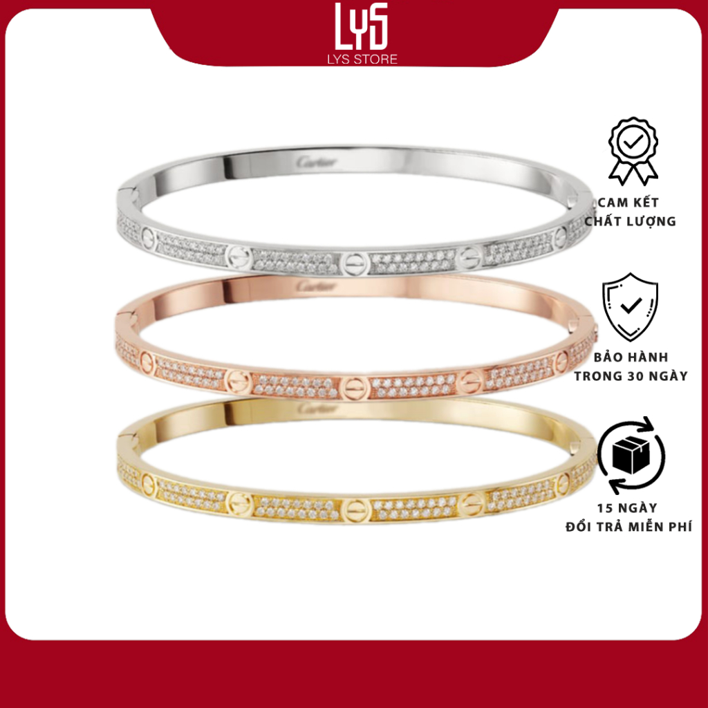 Vòng tay Lys Love small model 2295SV Fullbox -Lắc Tay đầy đủ phụ kiện túi hộp Cartie