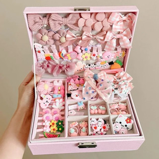 Hộp quà tặng bộ kẹp tóc có gương lược nơ xinh xắn làm quà cho bé gái